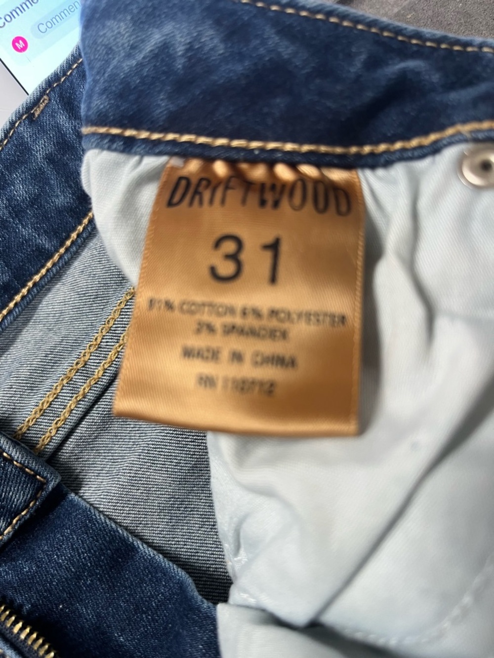 DRIFTWOOD Dark Blue Straight-Leg Jeans with Floral Embroidery - Picture 7 of 8